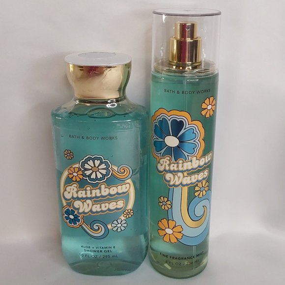 BATH & BODY WORKS 'RAINBOW WAVES' 2-PIECE BODY MIST, WASH SET 'DISCO EDITION' - Picture 10 of 14